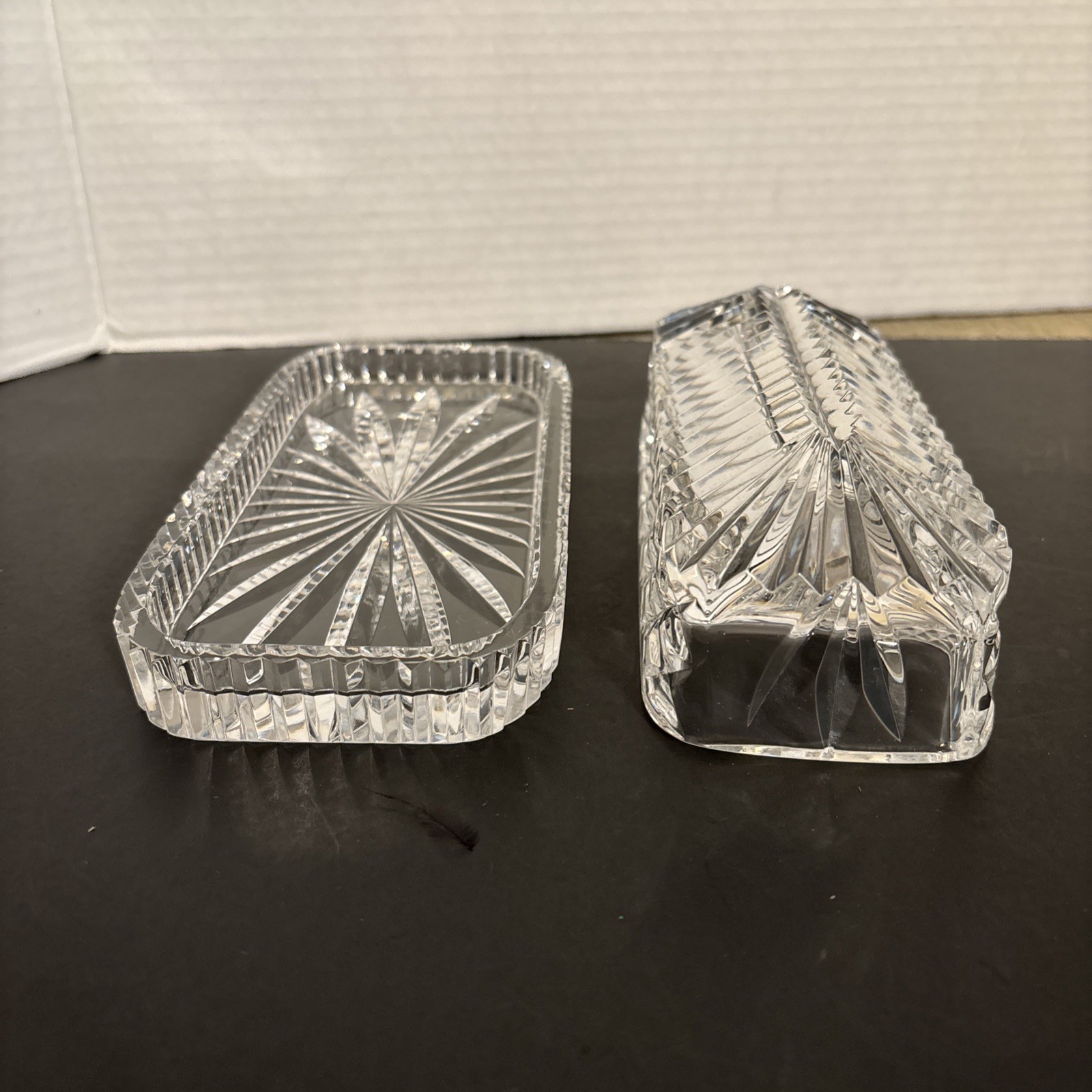 WATERFORD CRYSTAL 1/4 LB POUND STICK COVERED BUTTER DISH DISCONTINUED PATTERN