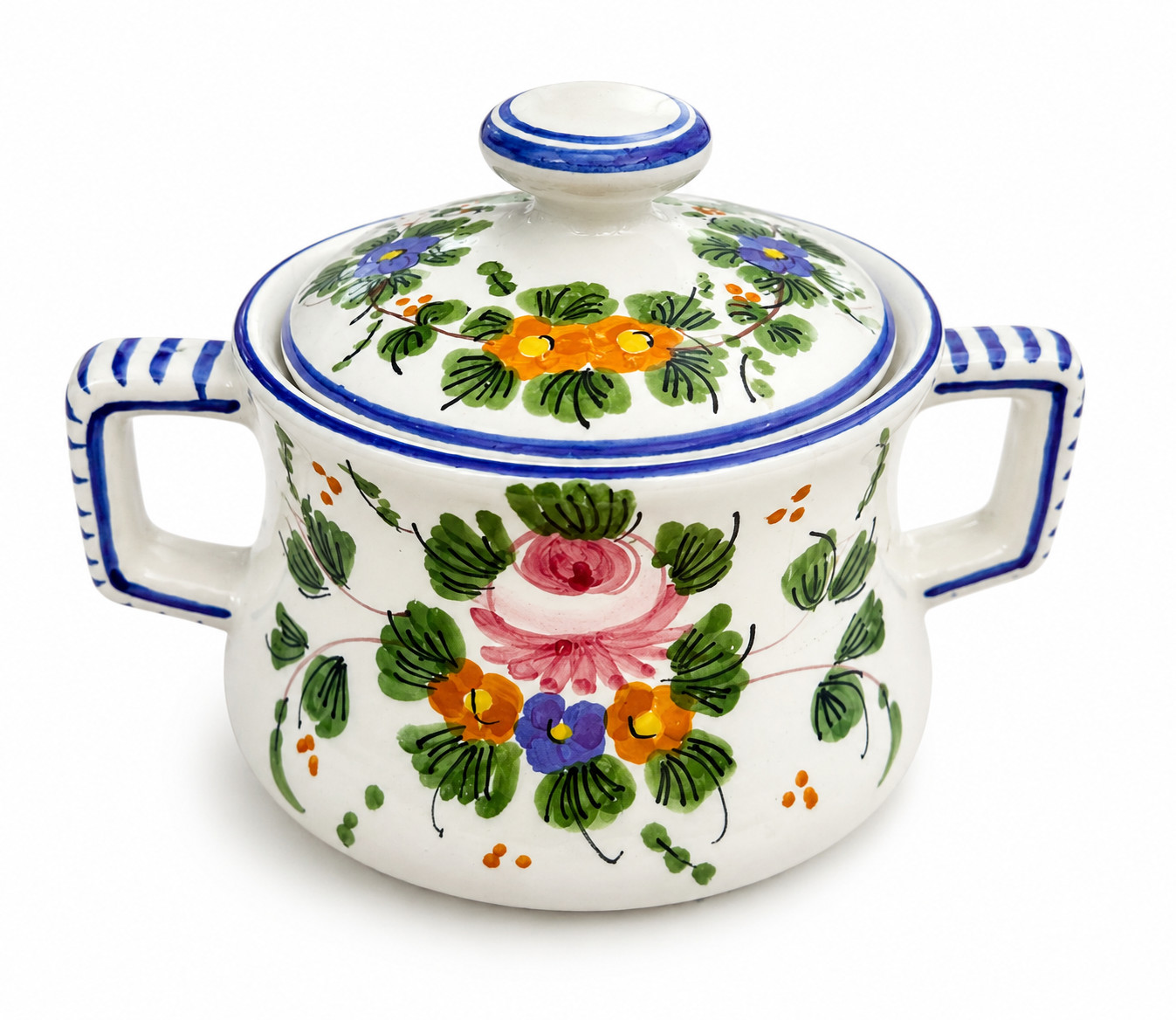 Vintage L. Pardi Castelli Italy Signed Hand Painted Numbered Sugar Bowl