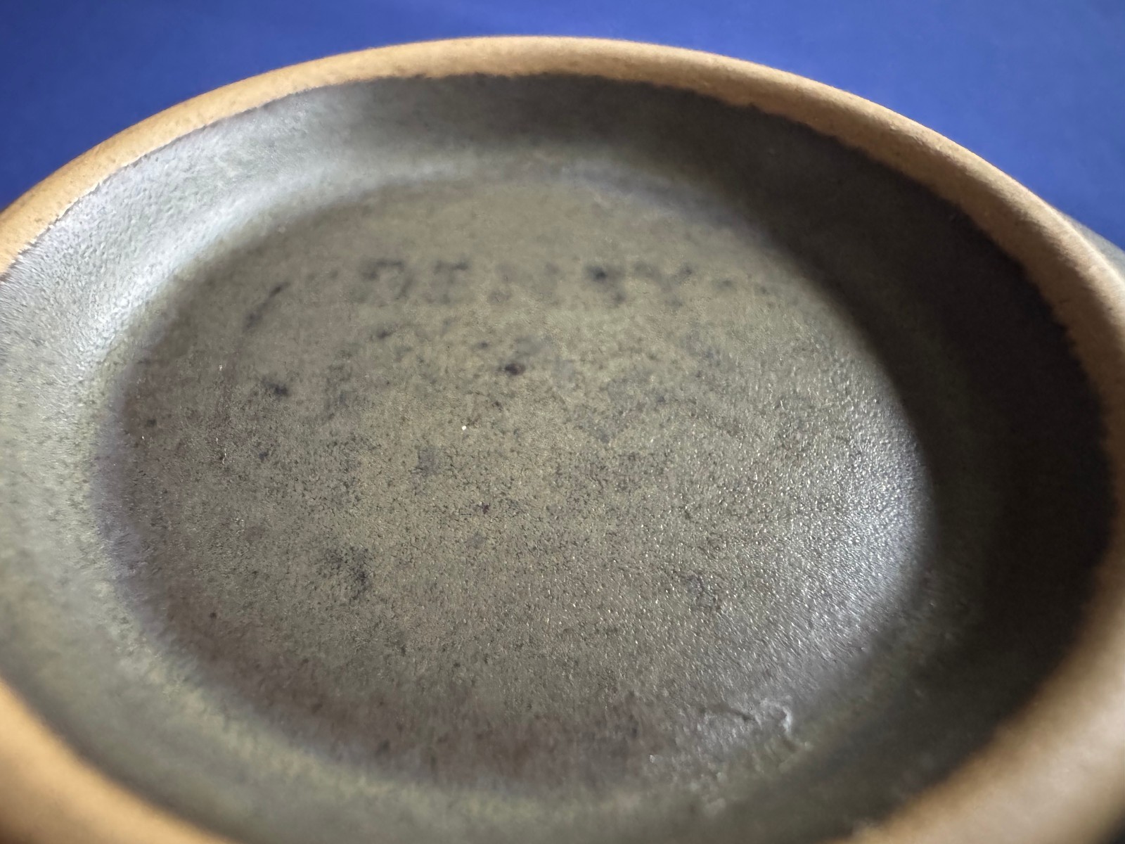 Denby Camelot Chevron Cream & Sugar • Olive Green • Sovereign Shape
