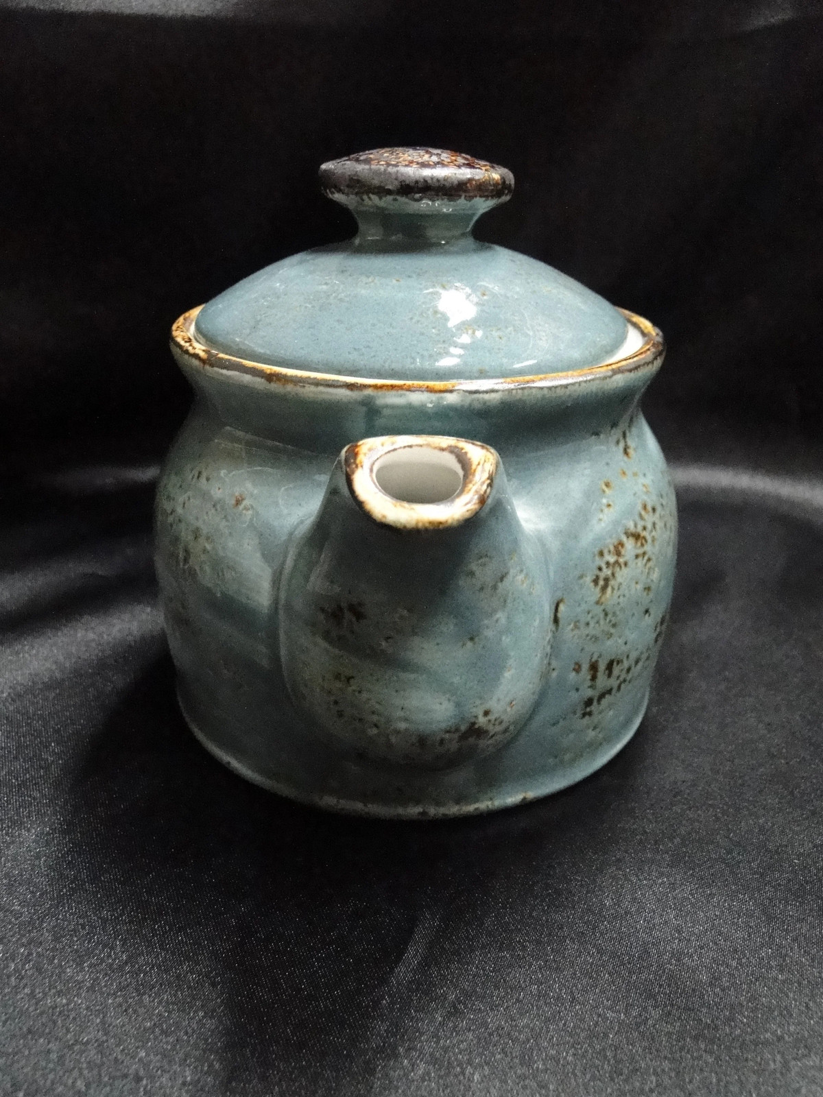 Steelite Craft, England: NEW Blue Teapot Club w/ Lid, 4 1/2″, 15 oz
