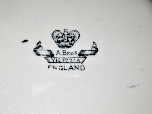ASHWORTH BROS. 13 3/4″ BLACK TRANSFERWARE VICTORIA IRONSTONE PLATTER USED BIN!