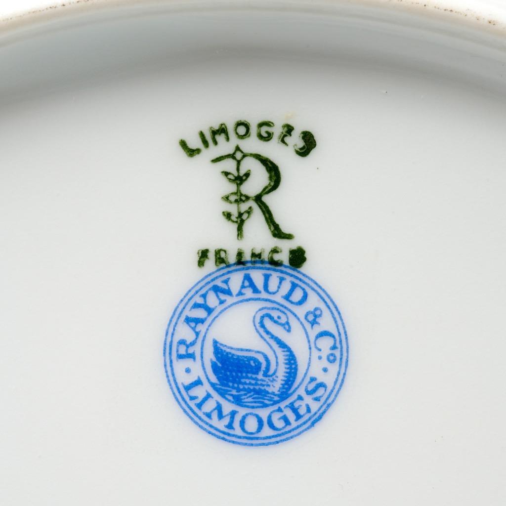 Raynaud Limoges Mioraflor Porcelain Luncheon Plates Pair 9in. Dia.