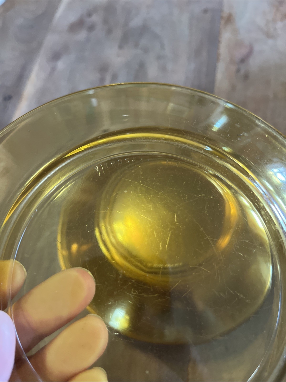 Vintage 1970’s Vitrosax Italy Amber Glass 7.25” Dinner Plates Set of 10