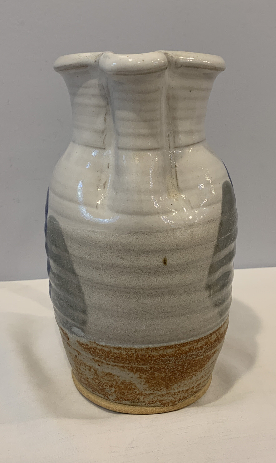 Gorgeous Art Pottery Pitcher 8-1/4″ Tall Signed NS Modern Butterfly 2+ Pounds