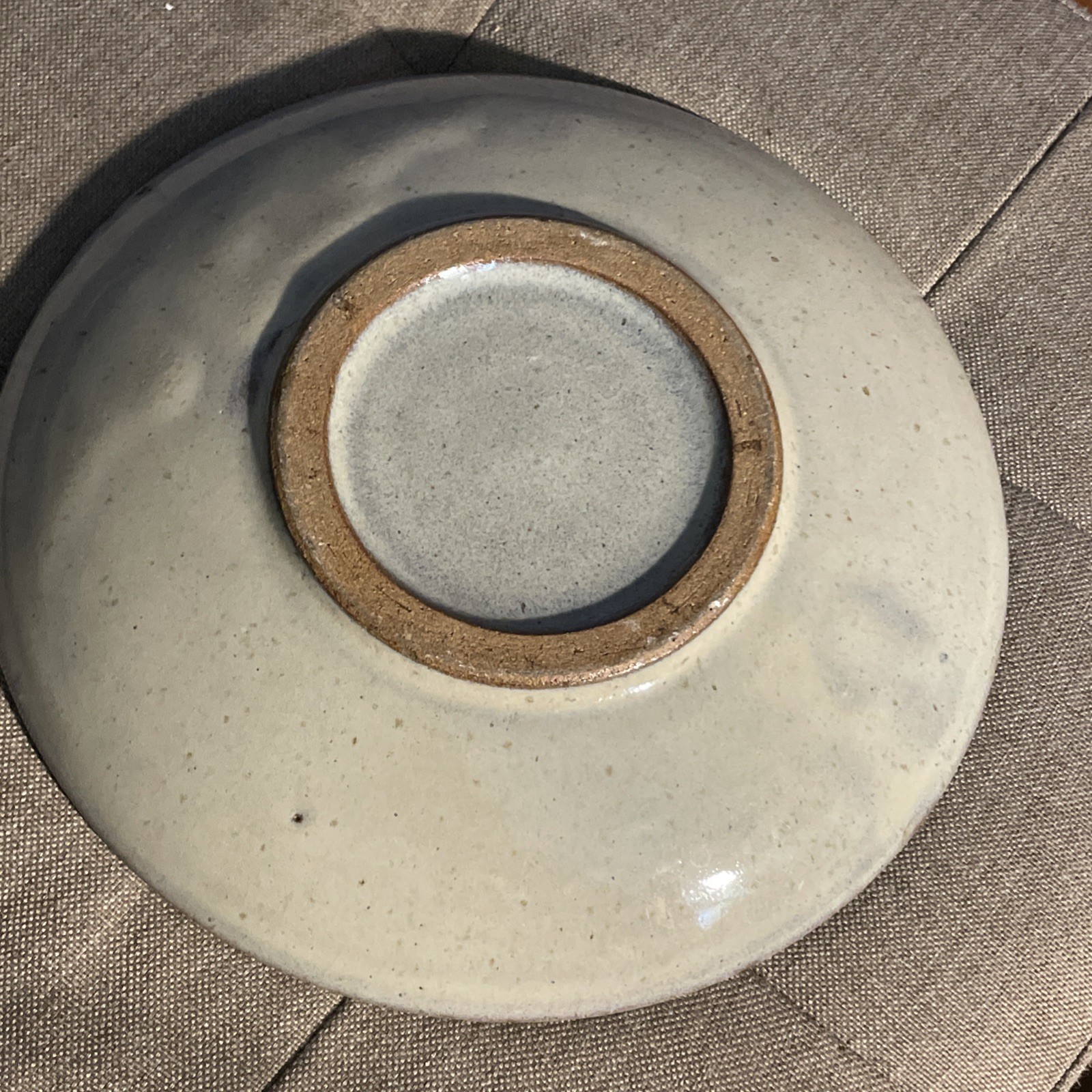 Vintage Studio Art Pottery Plate Drip Glaze Mid Century Ceramic Stoneware