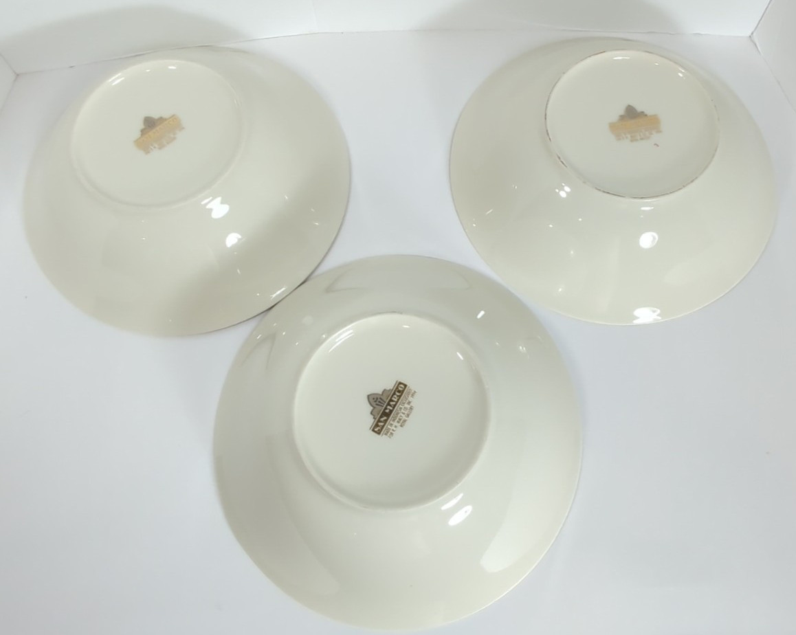 Set of 3 Vintage 1994 Macy’s Royal Gallery San Marco 9″ Gold Trim Serving Bowls