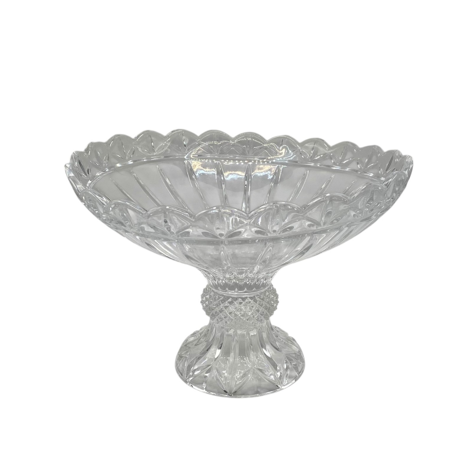 Shannon by Godinger Olympia Clear Crystal Pedestal Compote Pineapple Bowl
