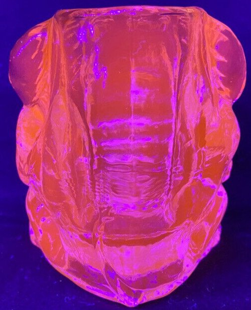 Blue Vaseline glass Circus elephant toothpick Q-tip holder uranium match crying