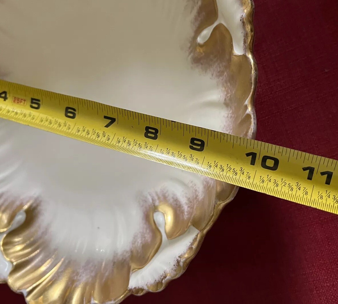 Antique Klingenberg AK Limoges France Centerpiece Bowl Heavy Gilding Scalloped