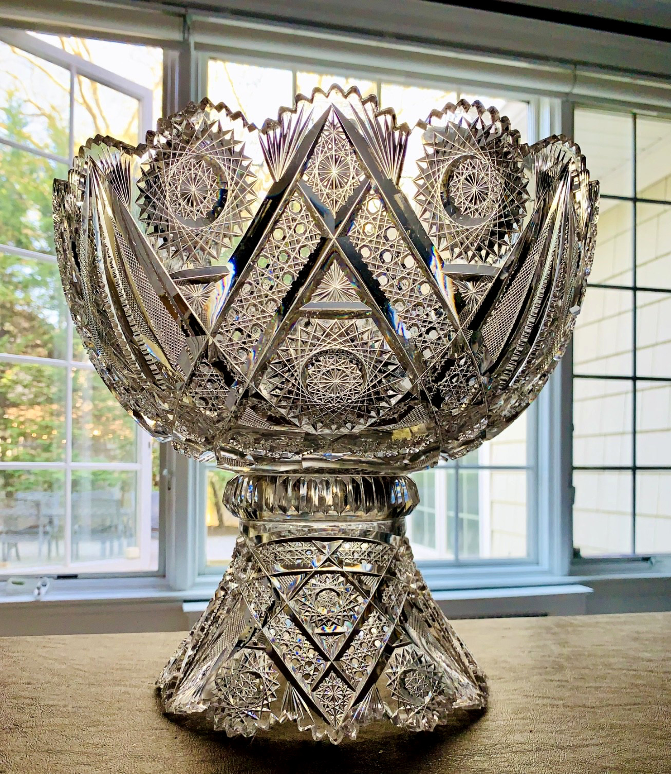 American Brilliant J. Hoare & Co. “Carolyn” 14-Inch Punch Bowl (c. 1895)