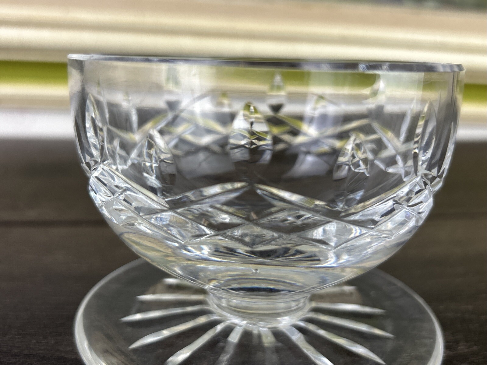 Waterford Lismore Footed Dessert Bowl Clear Polished Cut Glass 3in high