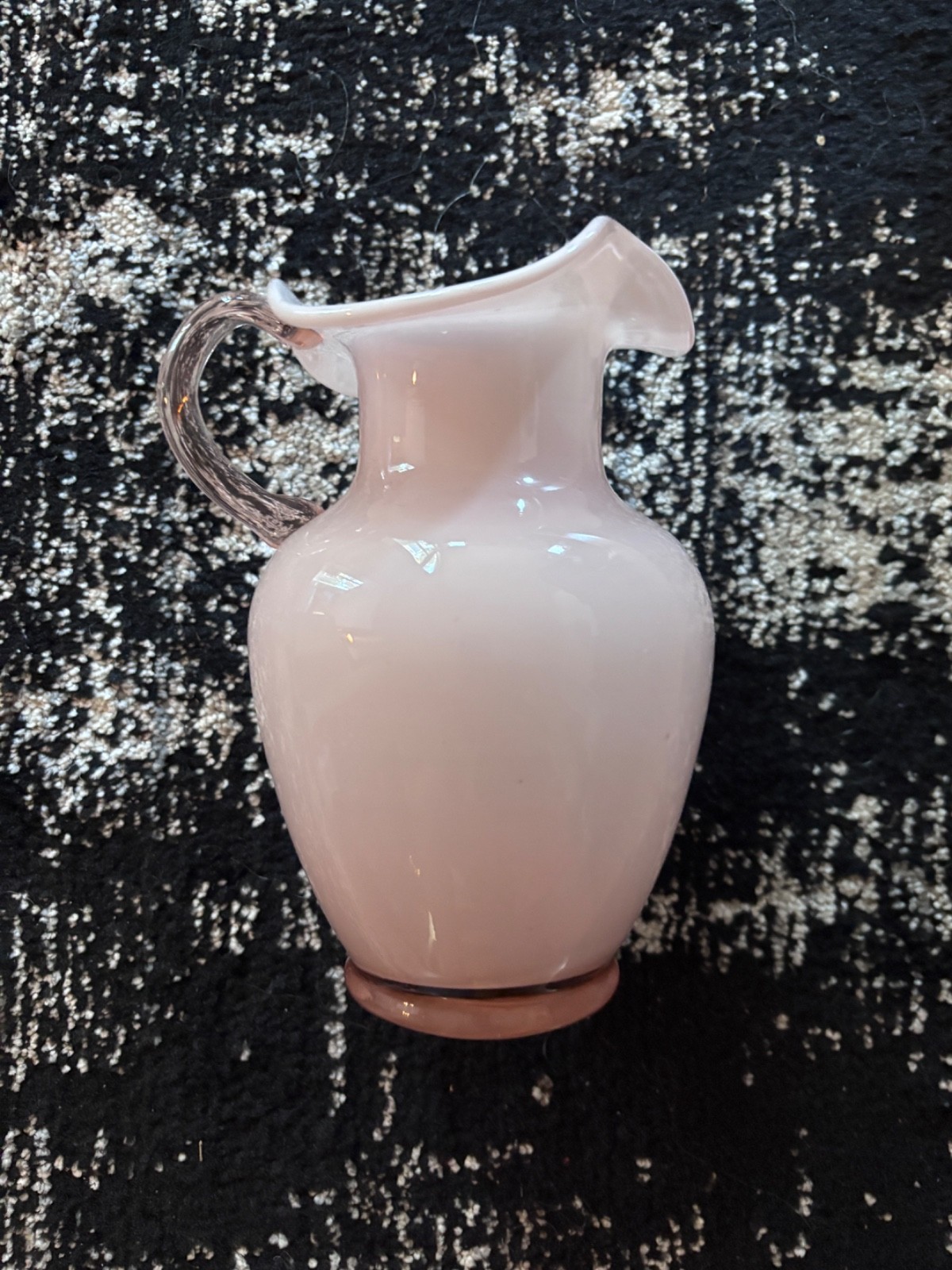 Vintage Peach Blush Glass Pitcher