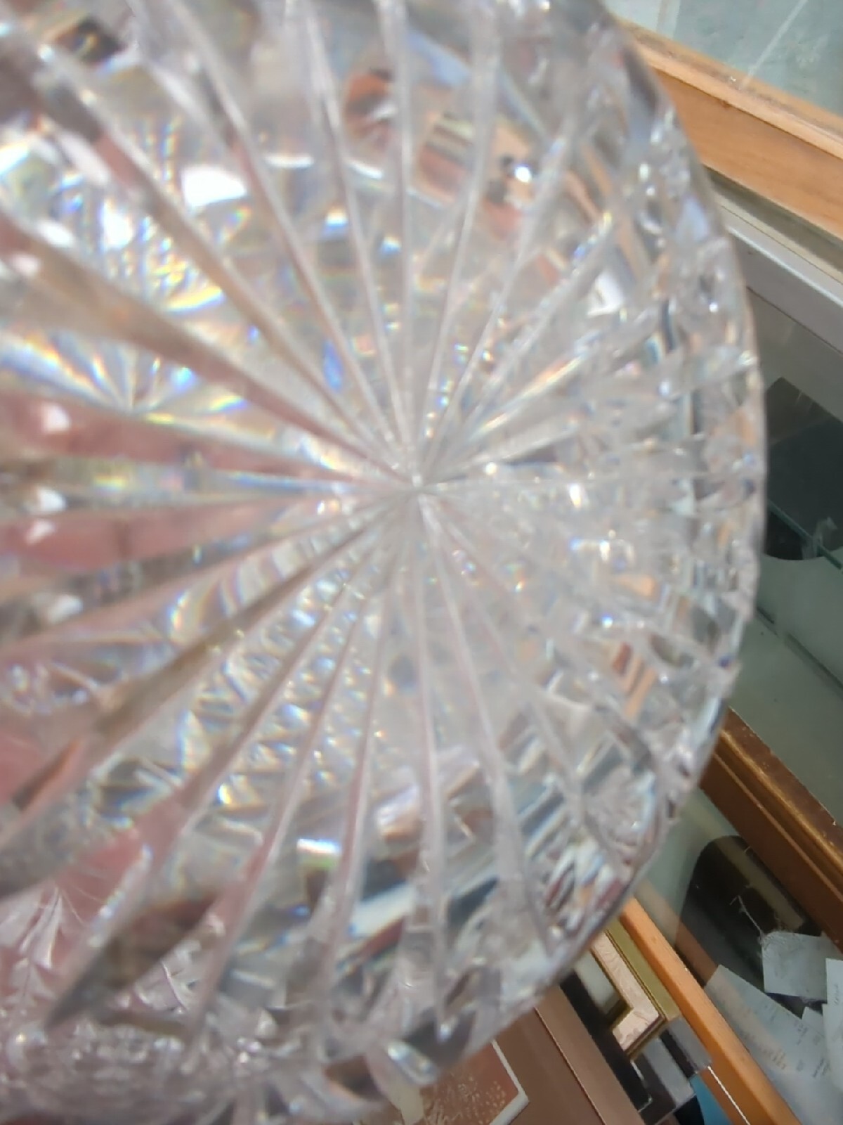 antique american brilliant cut glass Star Ball Pitcher Vase