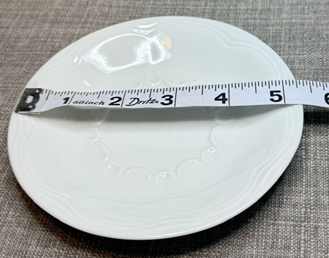 VTG Giraud Limoges France Cup & Saucer White Embossed Scalloped Fine Porcelain