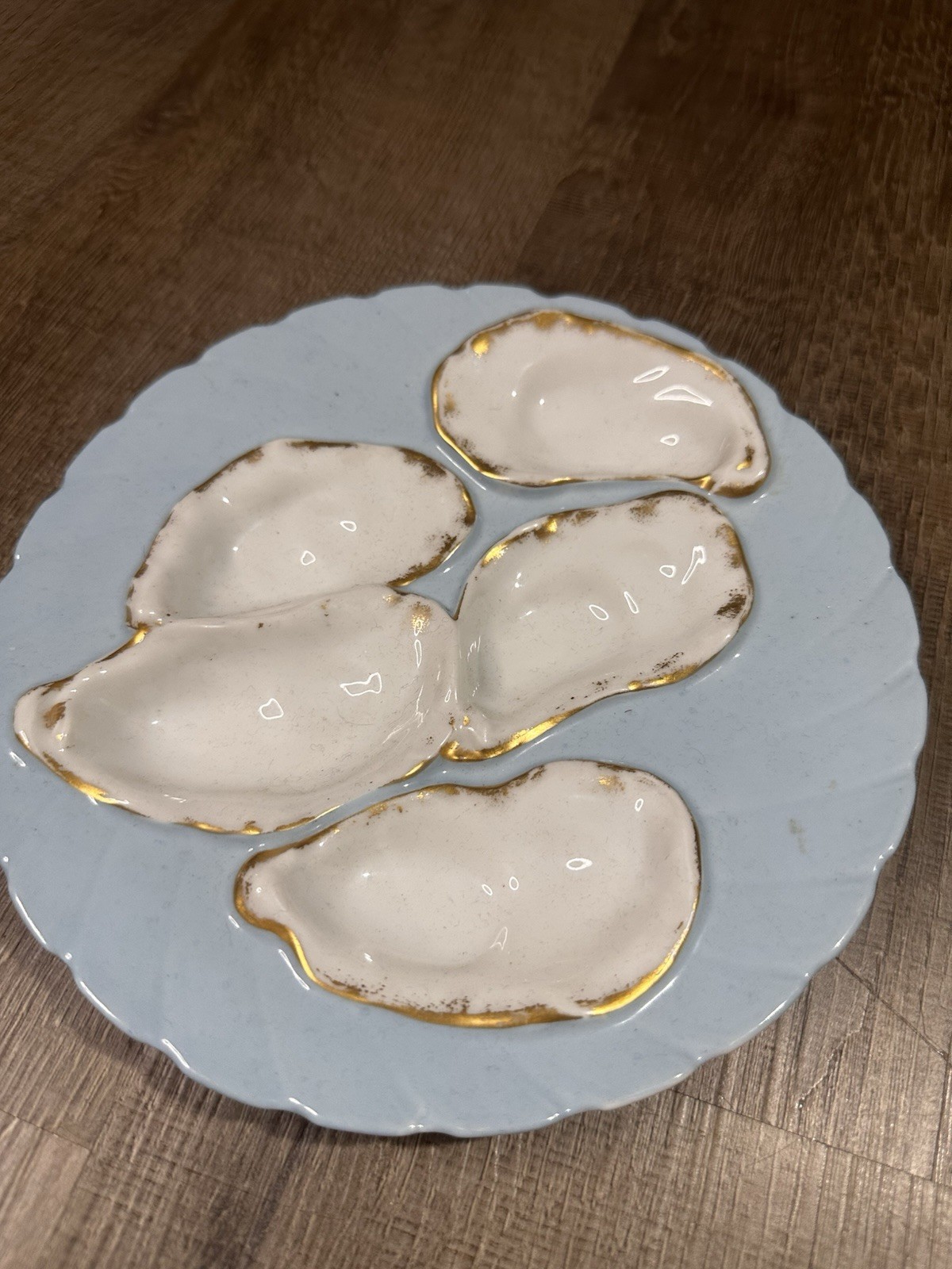 Antique Haviland & Co Porcelain Oyster Plate Limoges, 7.5”, Great Condition