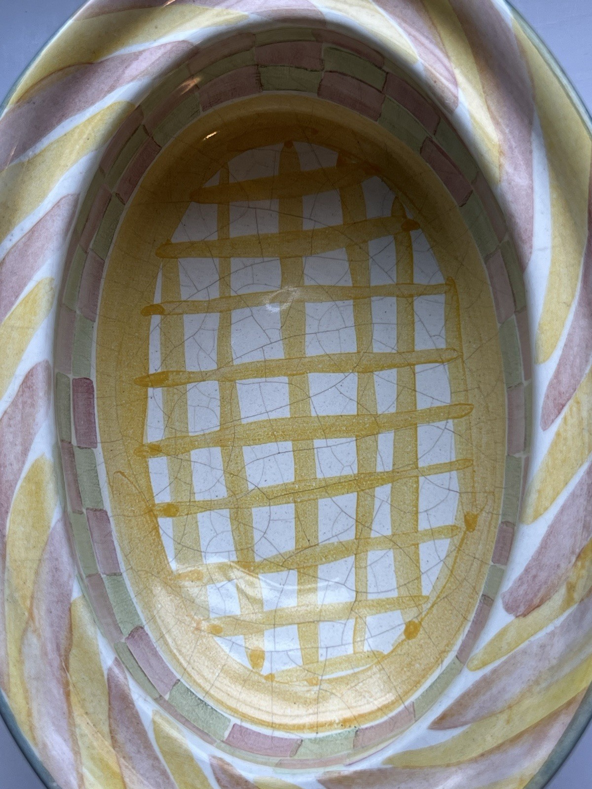 MacKenzie-Childs Taylor King Ferry Chowder Bowl With Lid 7″x5″x5″ Terracotta