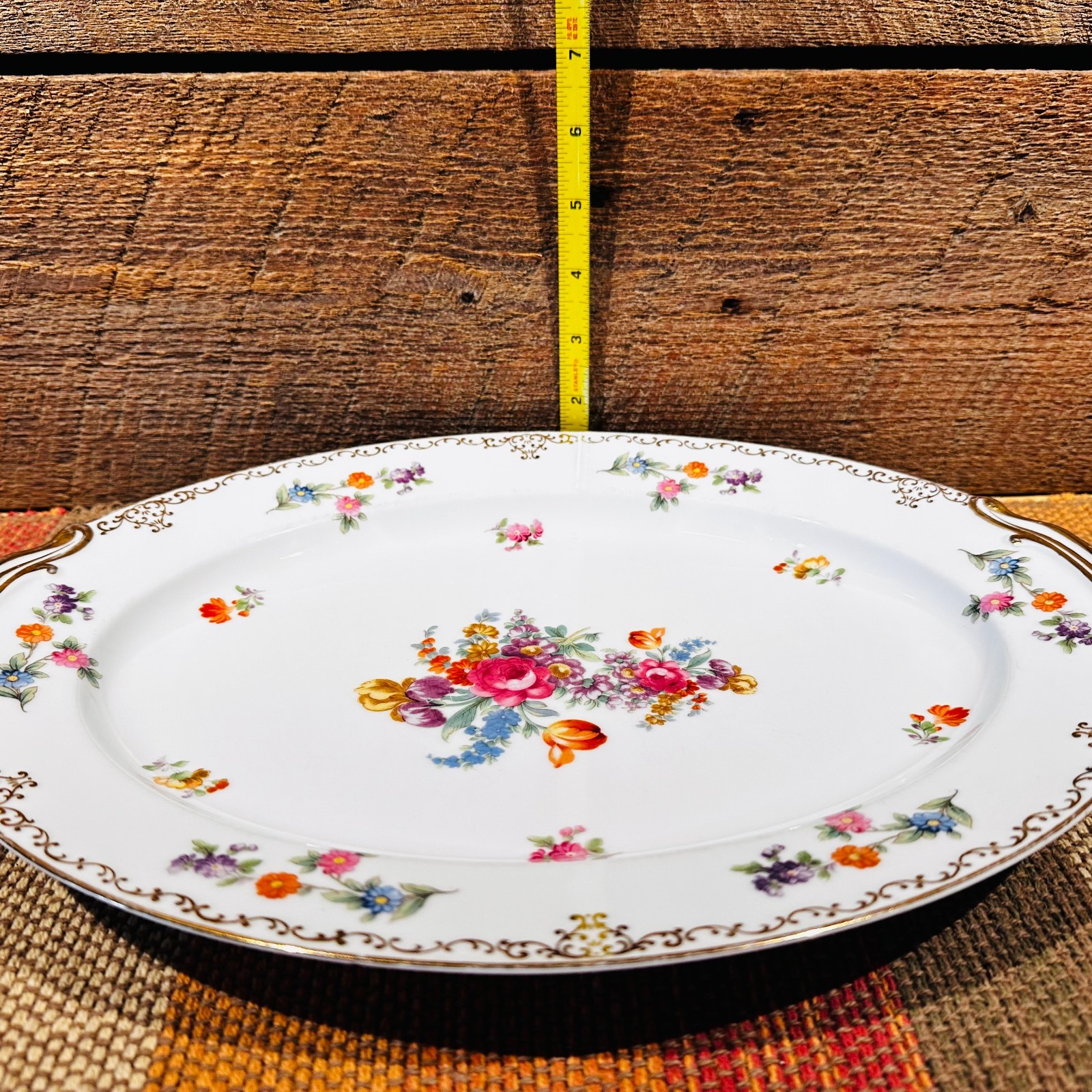 Noritake China “Dresdoll” 1950s Platter Made in Occupied Japan Floral