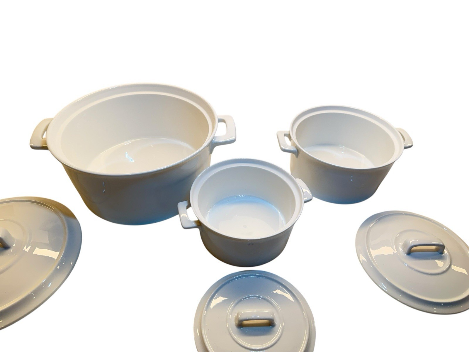 Blue Harbor Collection 2015 White Stoneware Casserole Dish Set 4qt, 1.5 qt, 1 qt