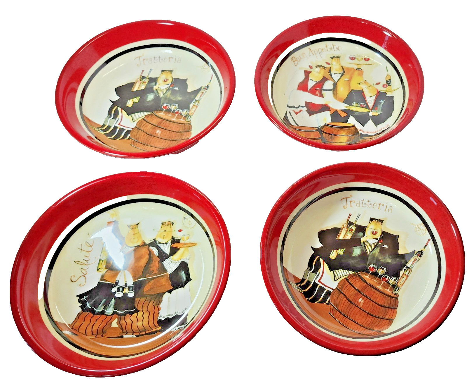 Certified International Buon Appetito Pasta Bowls Lot of 4