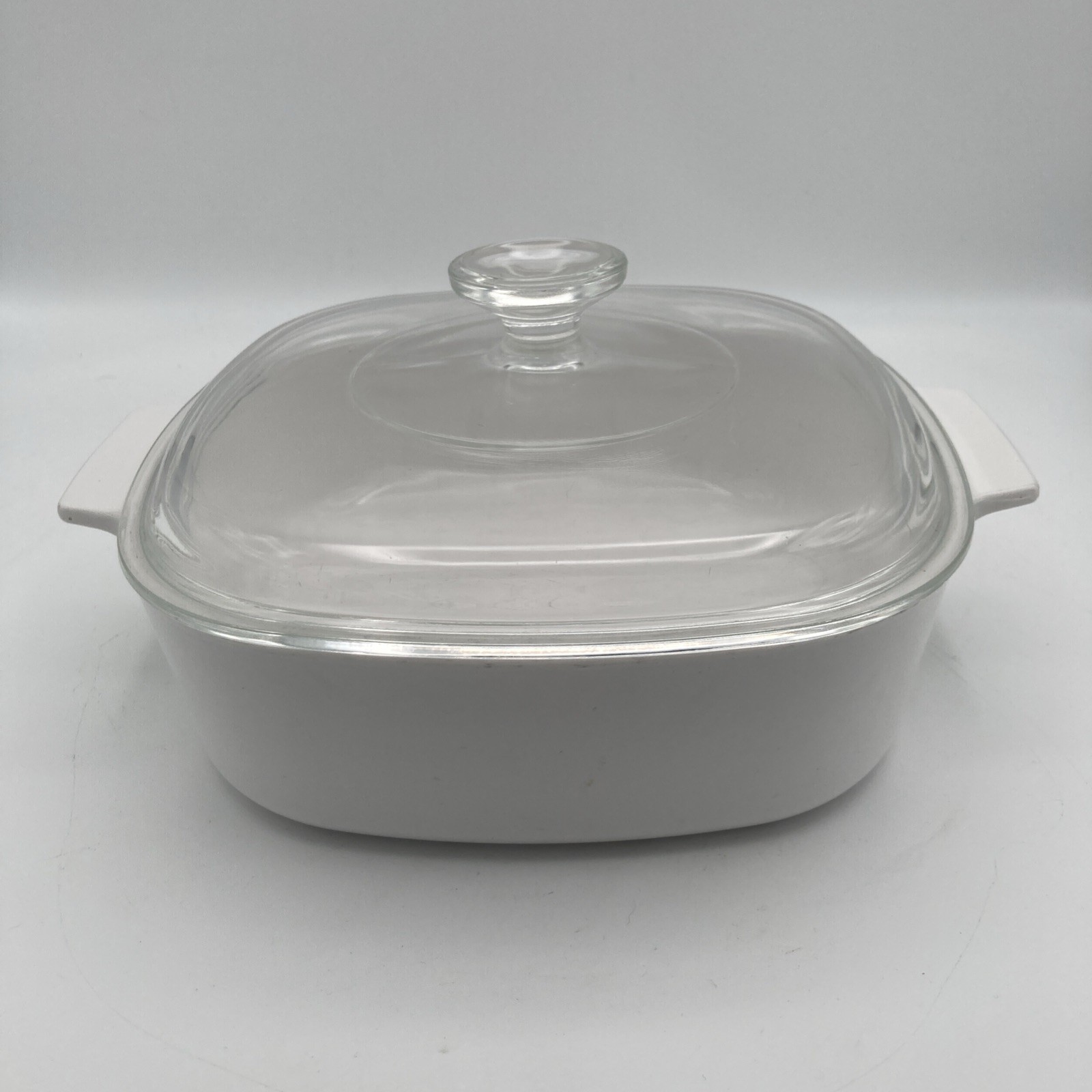CorningWare A-2-B 2 Liter Casserole White Just White Pattern w/ Pyrex A9C Lid