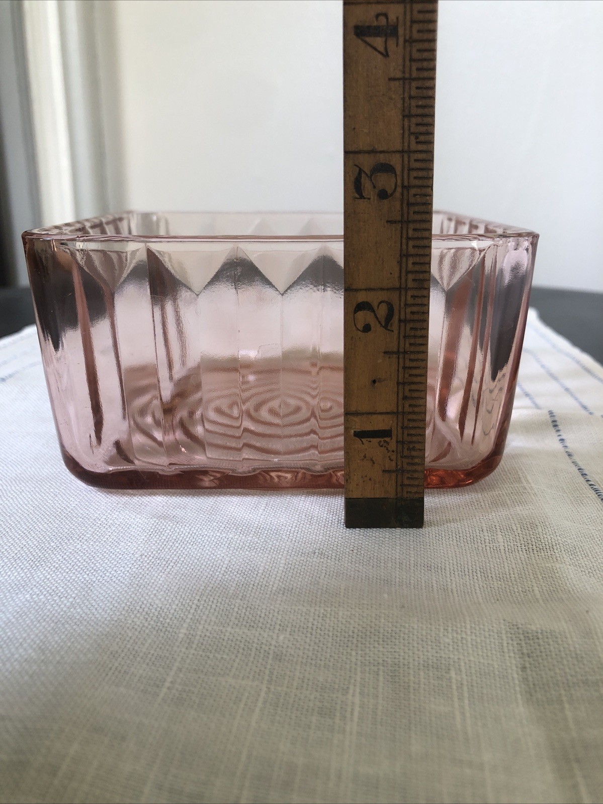Vintage Jeannette Glass Jenny Ware Pink Depression Glass Refrigerator Dish With