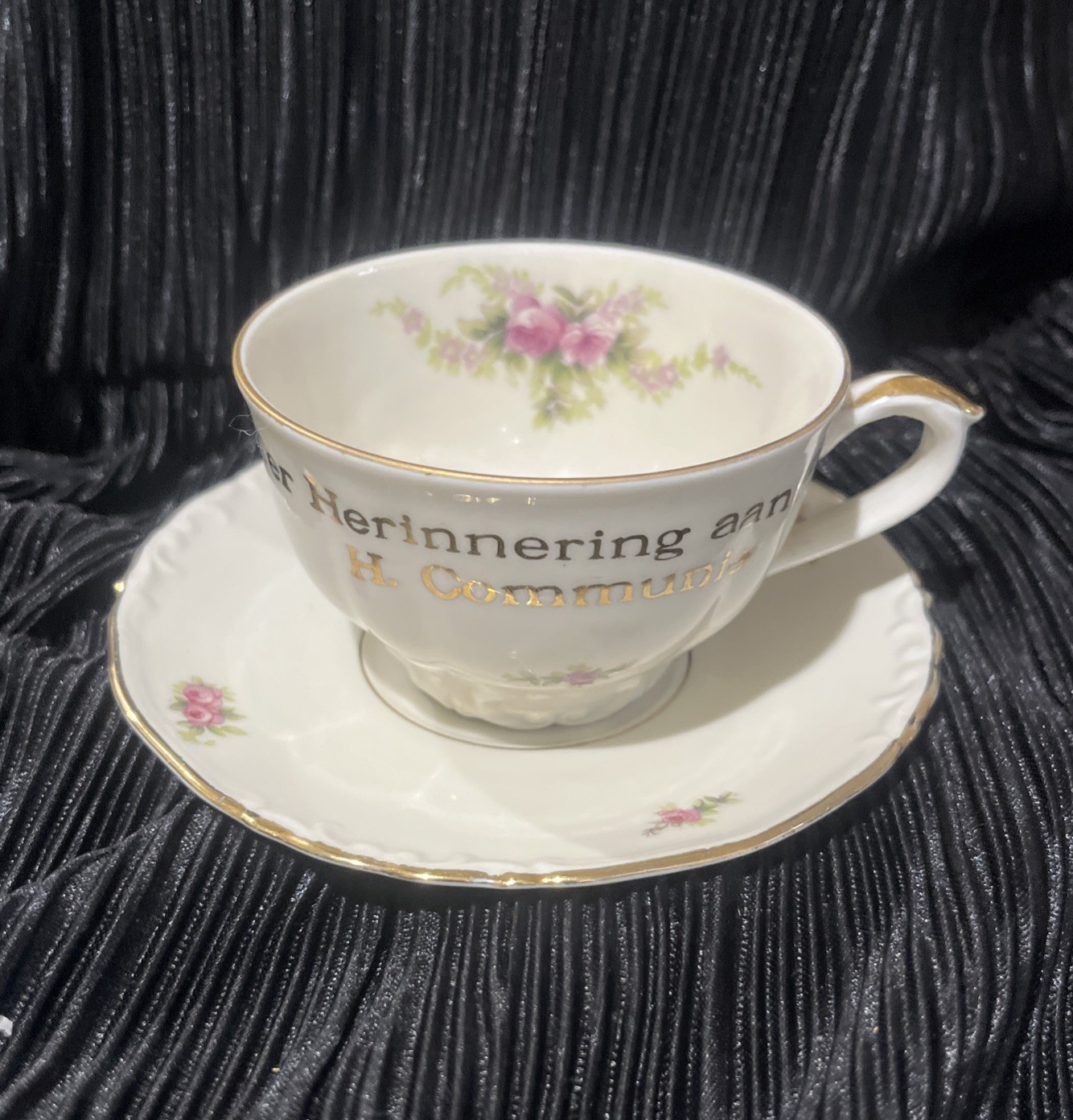 Vintage Bavarian Porcelain Communion Cup and Saucer 1950-1959