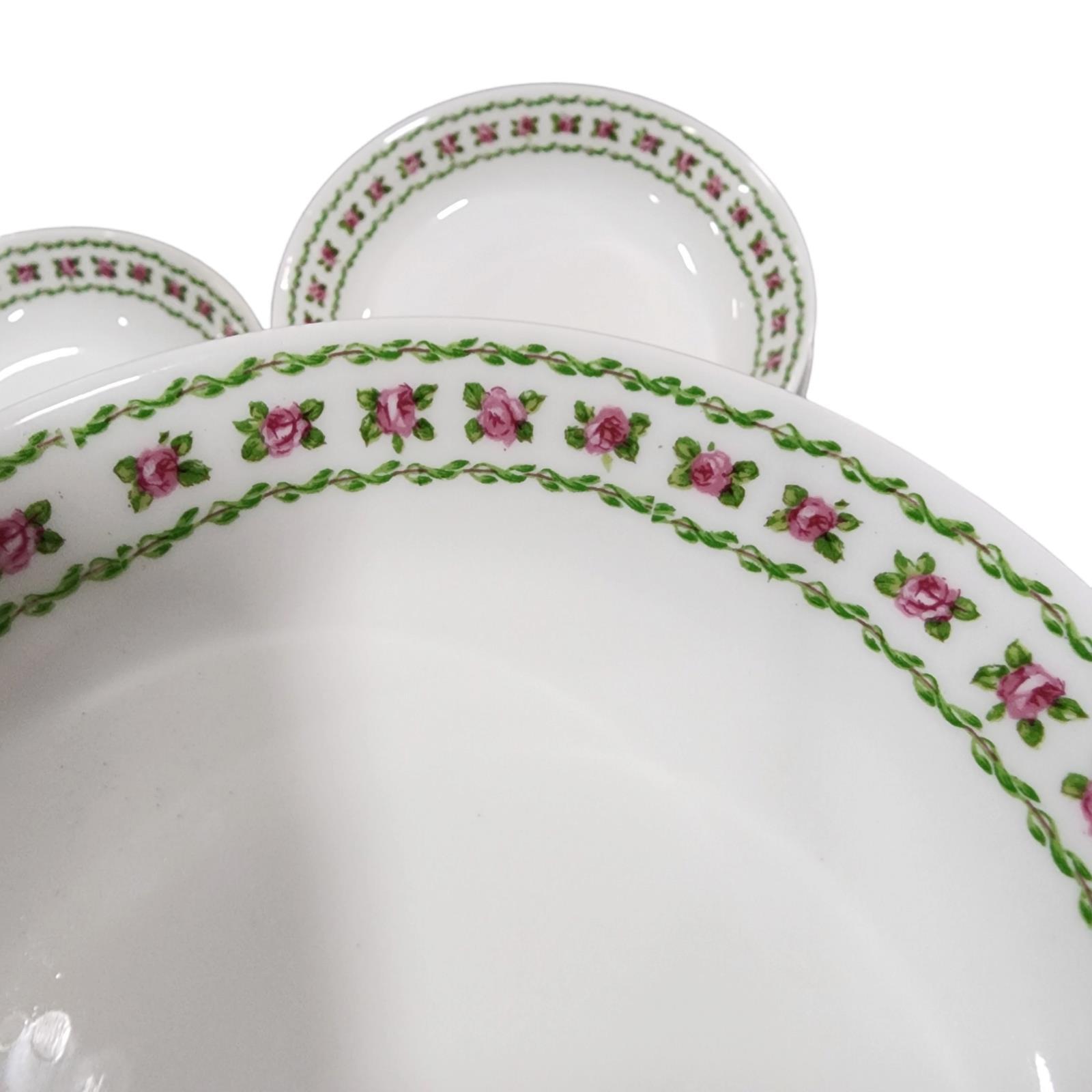 Limoges France Dessert Berry Bowl CH Field Haviland GDA Pink Rose Garland Set 10