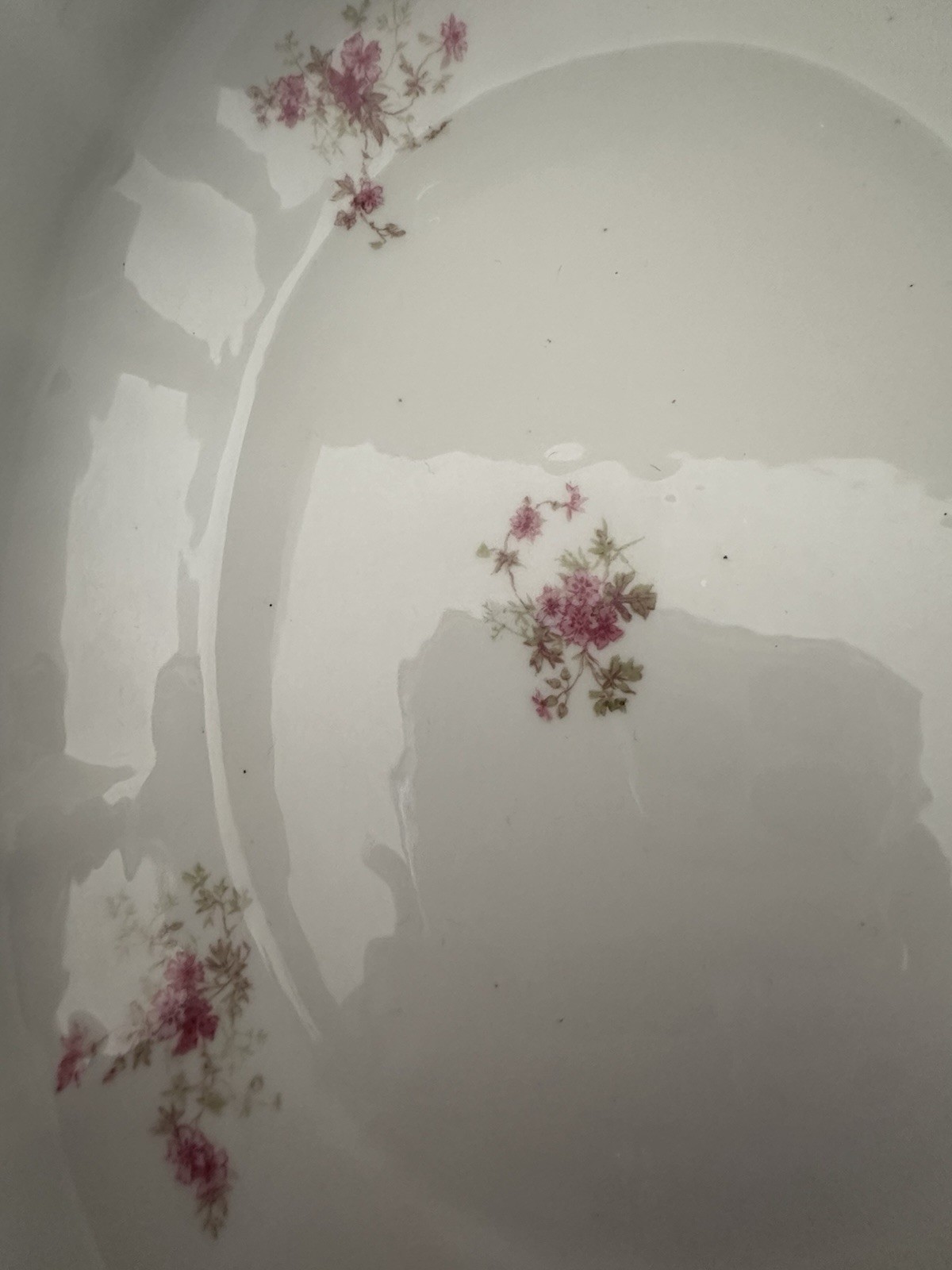 Charles Field Haviland Limoges Embossed Covered Butter Dish W/Pink Floral Sprays