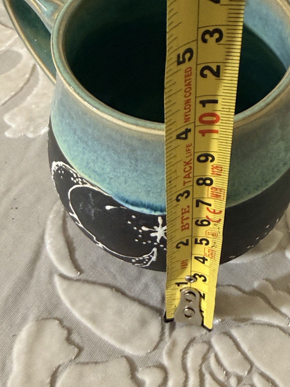 Pitch Pine Pottery Handmade Ceramic Mug Celestial Blue Black