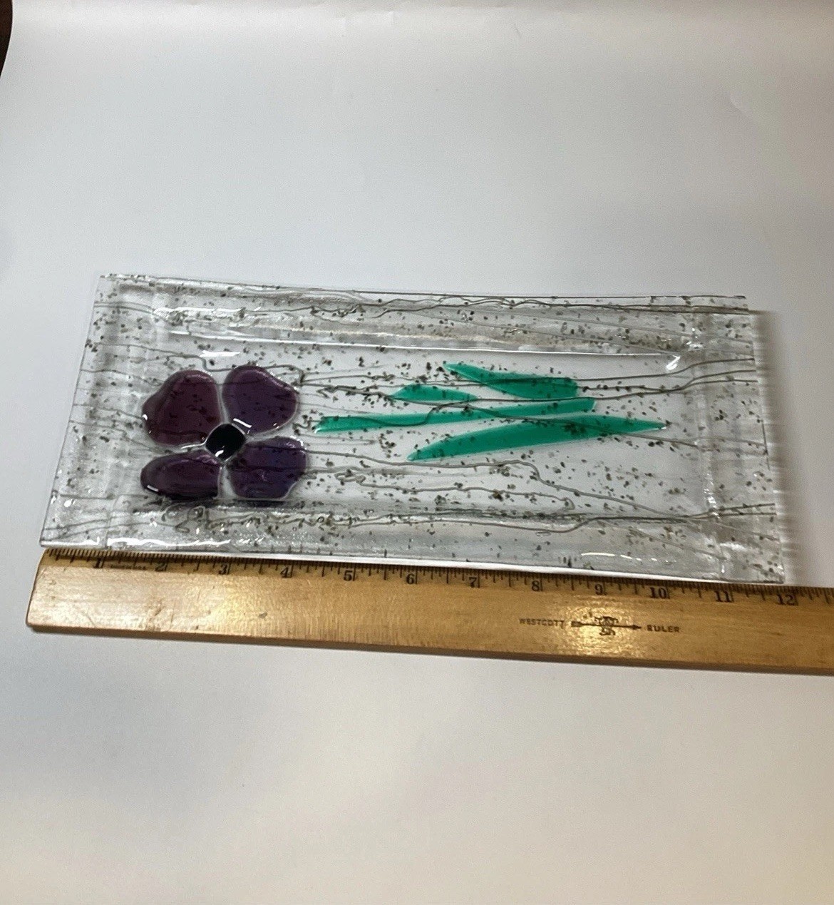 Fused Art Glass Tray Signed By Artist K Lewit ‘06
