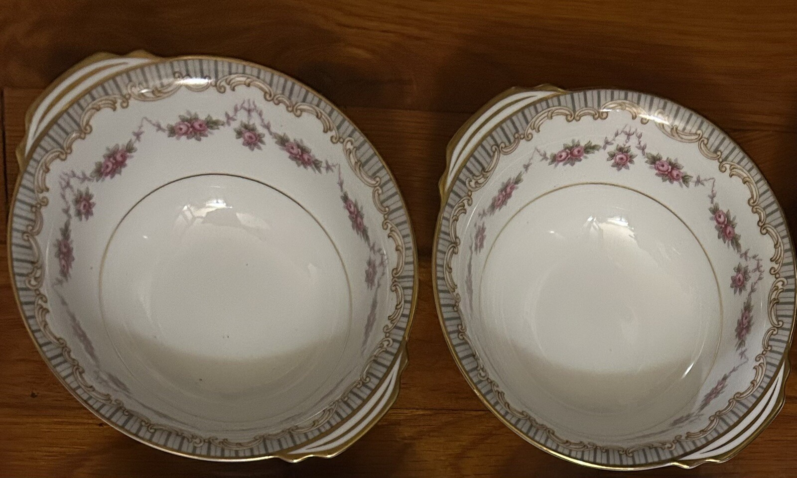 2 Noritake Lugged Cereal Bowls Ridgewood 5201 W: 5 7/8″ H: 2 1/8 in” Excellent!
