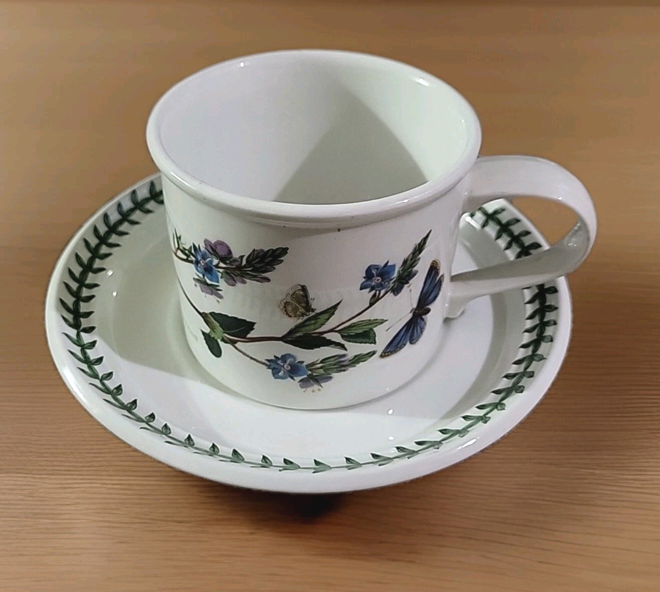 Portmeirion Botanic Garden Vintage Tea Cup Viola Tricolor With Under Plate