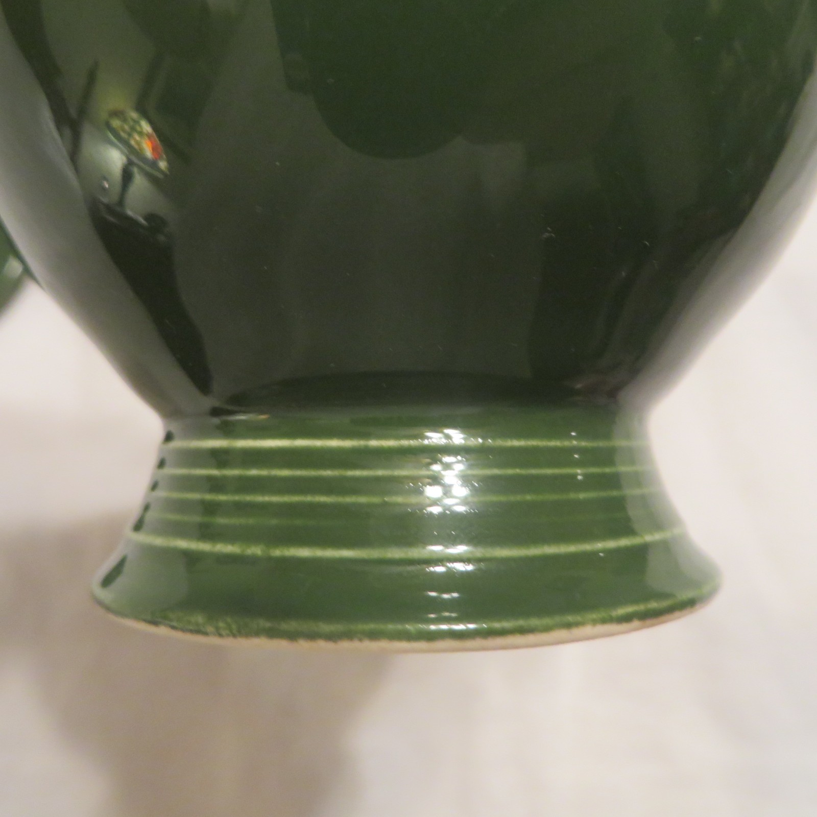 Vintage Fiesta 1950’s *FOREST/DARK GREEN* Sugar Bowl w/Lid & Creamer