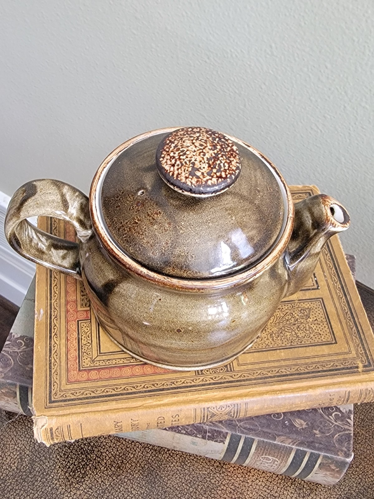 Steelite International Craft Olive Green Teapot Club 15 oz Handmade in England