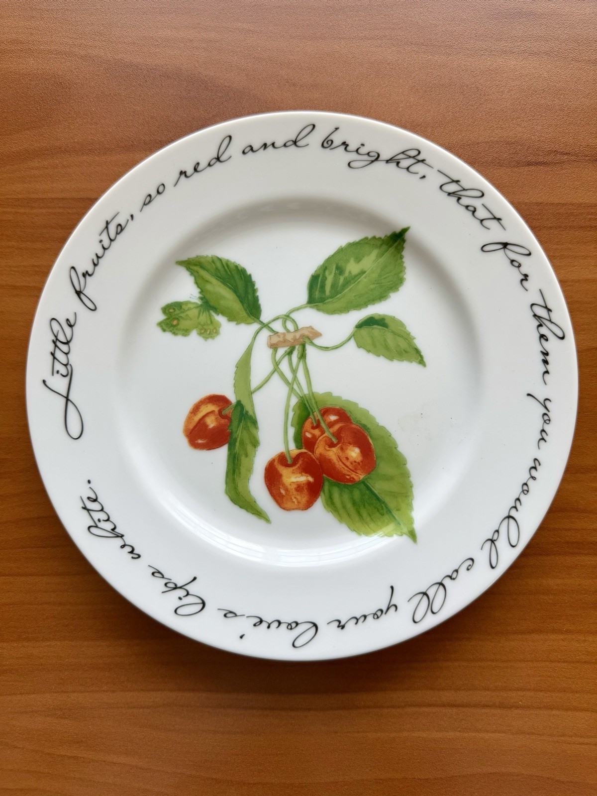 Williams Sonoma Plates 8” Appetizer Fruit Orchard Suite w/ Poetry
