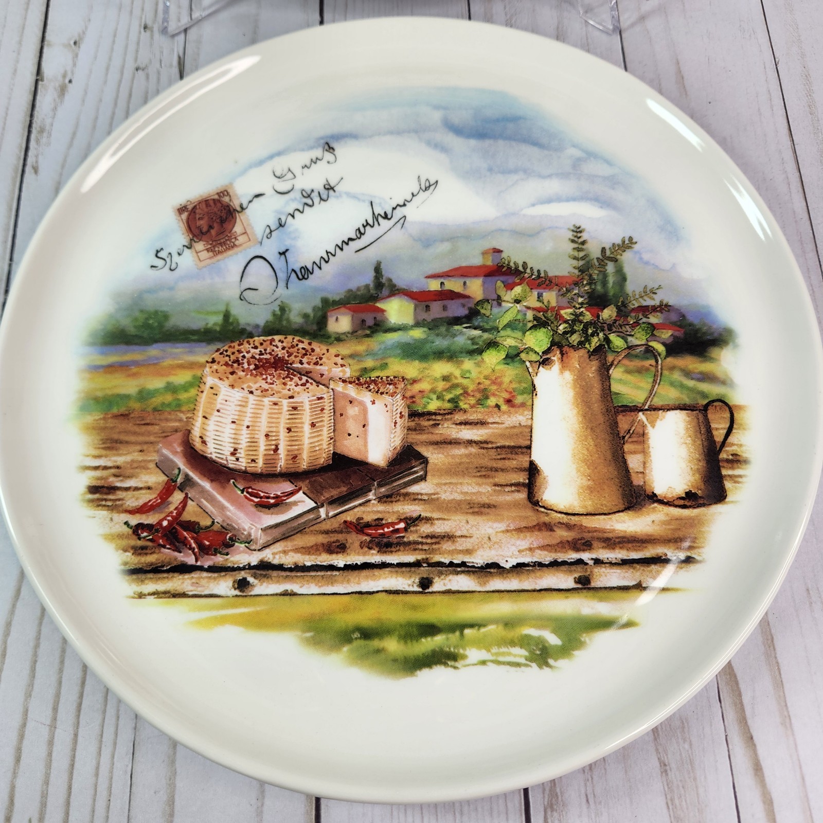 Ceramica Cuore Plate Dinner Tuscan Villa Set of 2 Made in Italy Ceramic 11″