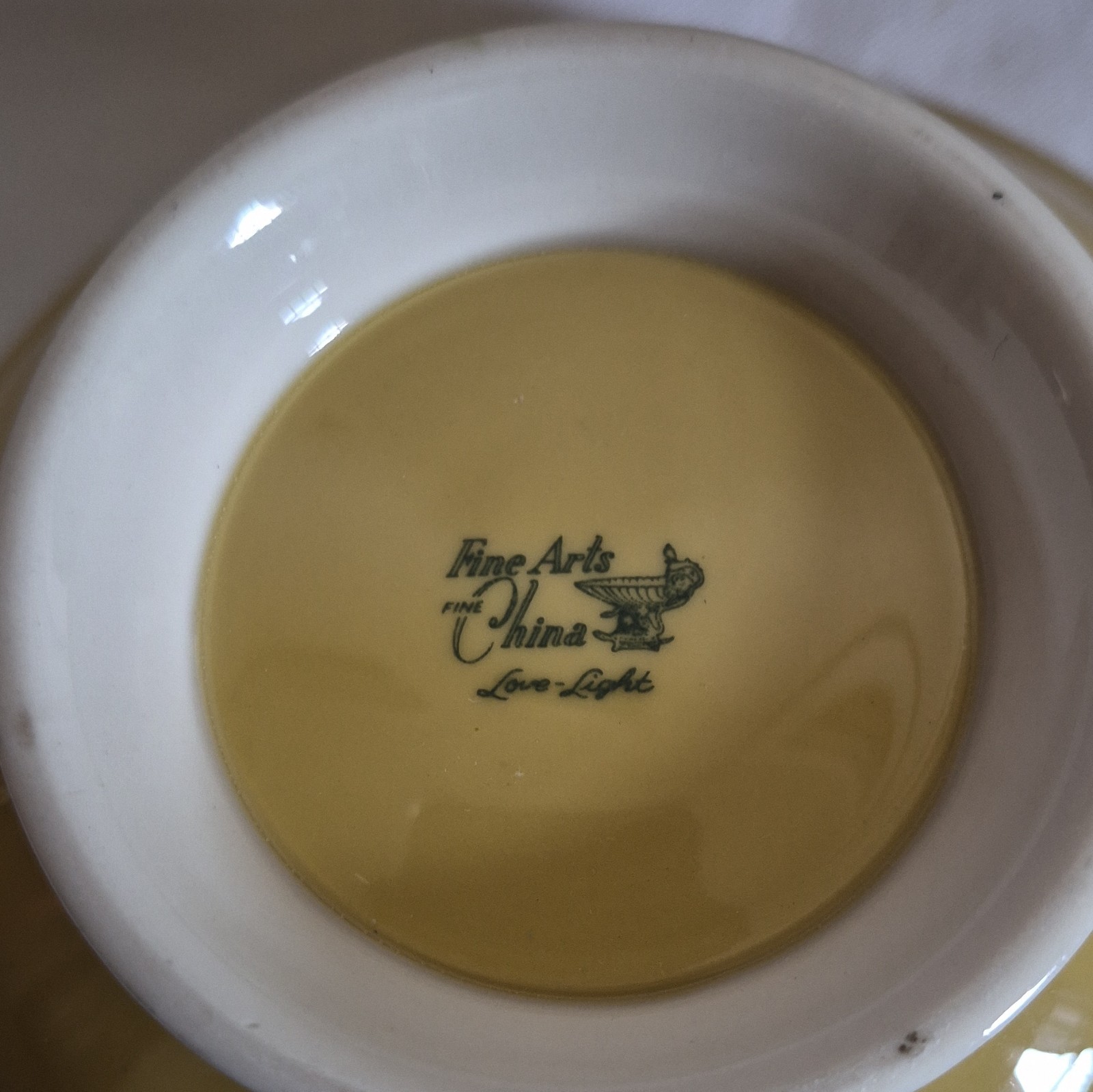 Fine Arts China Floral Soup Bowls Set of 4 White Yellow Porcelain 6 in