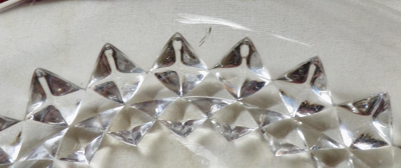 2 Amazon Dessert Plates Sawtooth Band Bryce Bros Clear Glass EAPG 1890 Antique
