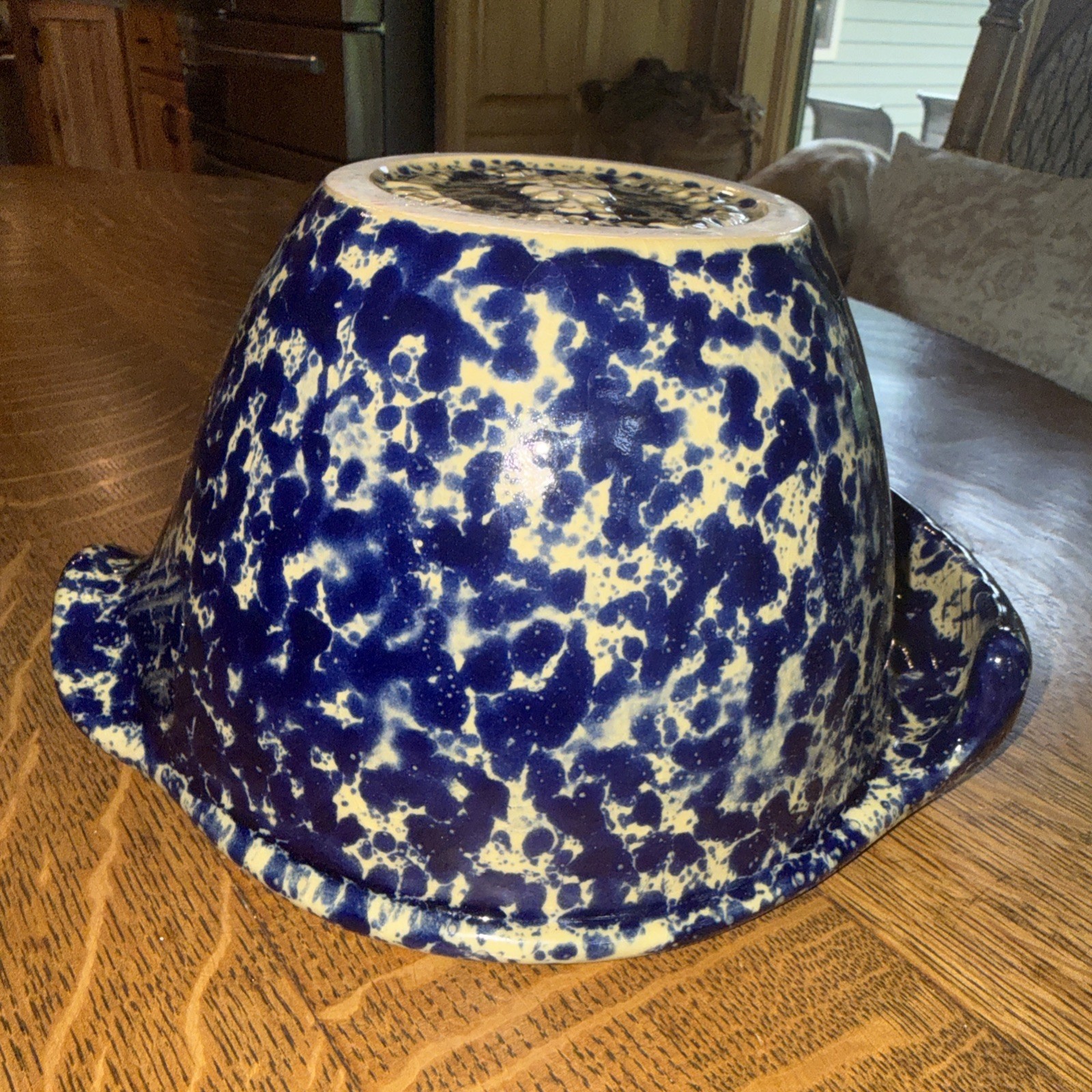 Bennington Potters Blue Agate Pour Spout Batter Bowl # 1880. Great Condition