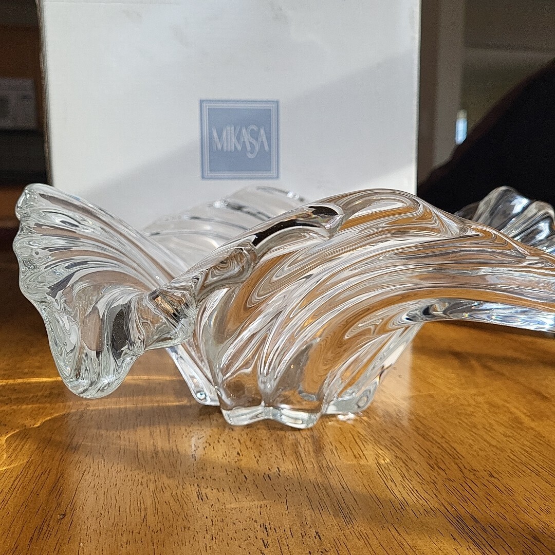 Mikasa Belle Epoque Spiral Crystal Bowl 12 1/2 Inch Centerpiece SB 000/258