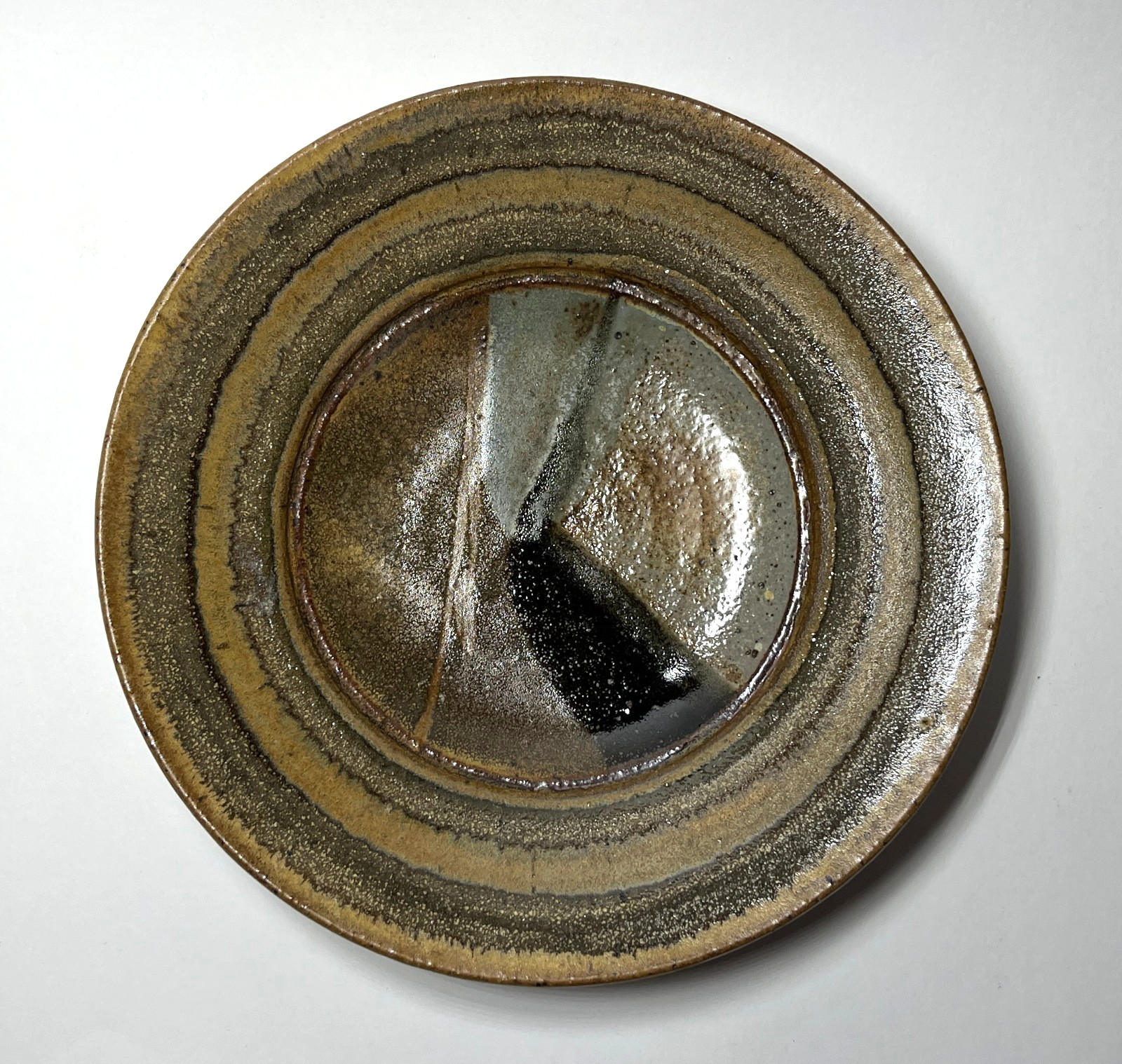 Signed Minor 1973 Studio Art Pottery Stoneware Plate Contemporary Modern