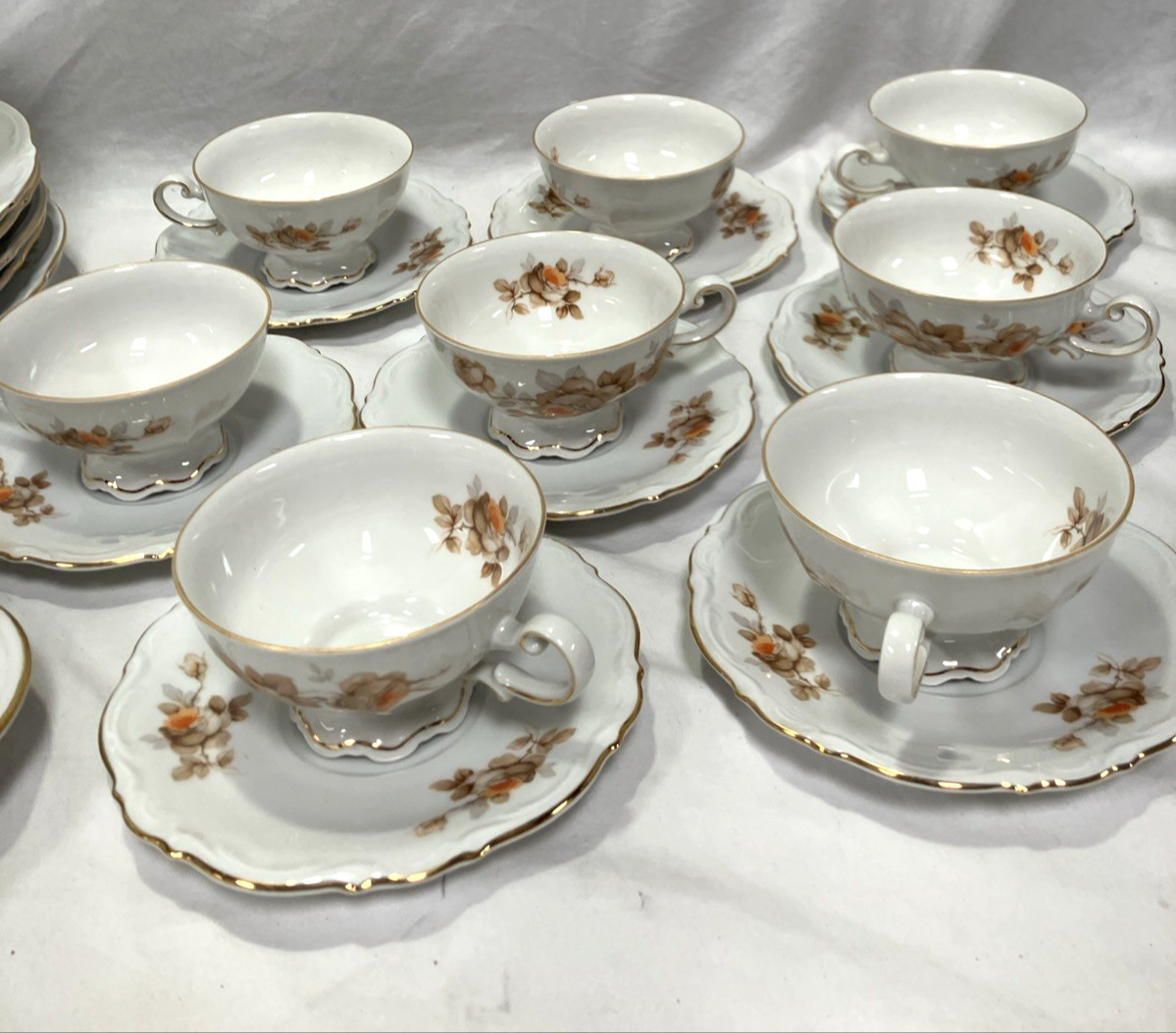 Mitterteich Bavaria Germany Norway Rose 42 Pc Porcelain Dinnerware China