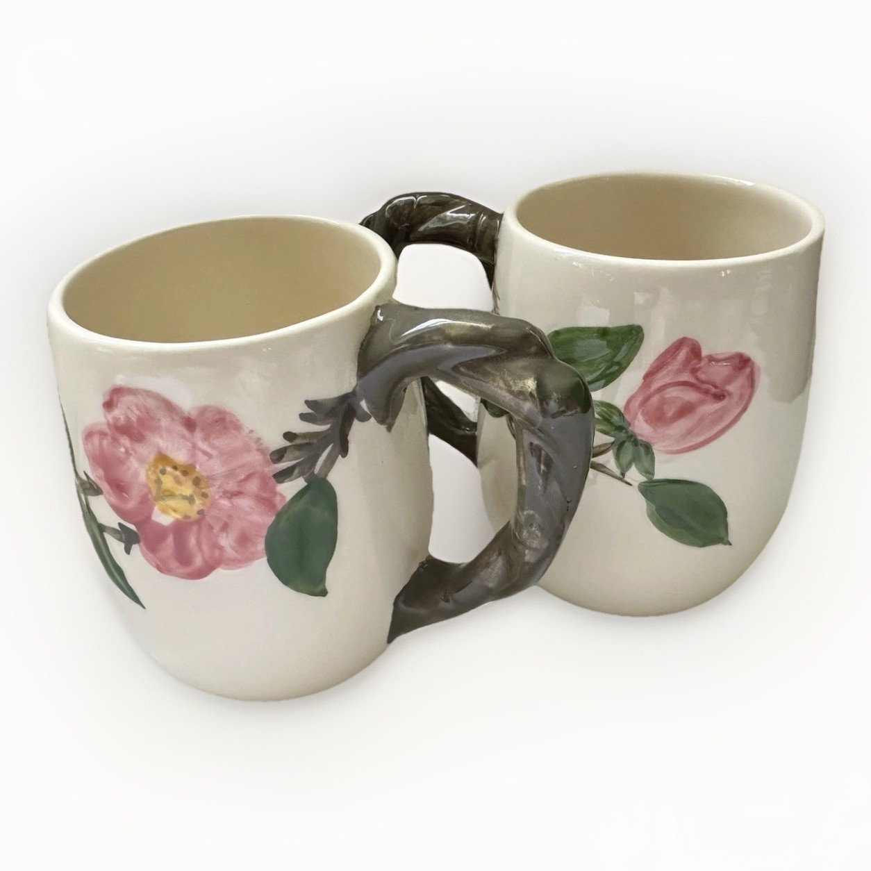 2 Franciscan Desert Rose Large Grand Mugs 4 1/2 Inches Tall Made In USA EUC VTG