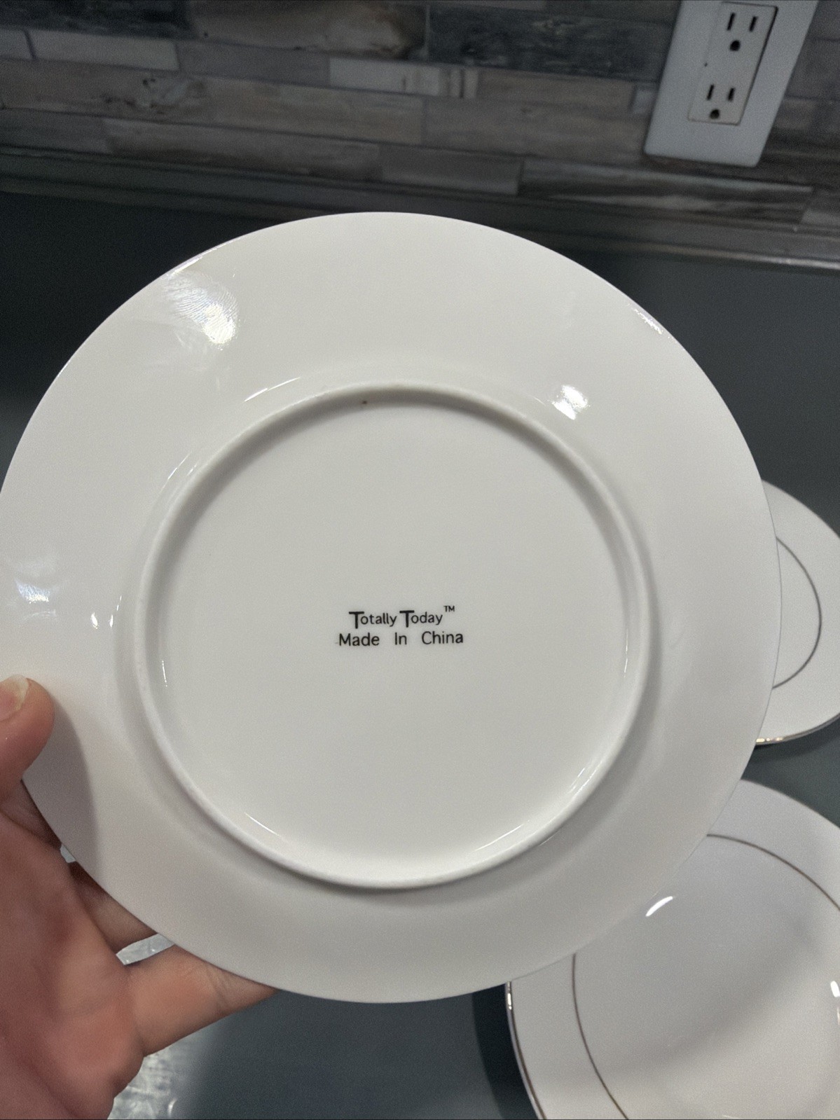 Totally Today Saucer All White Gold Trim & Inner Band Saucers Set Of 4