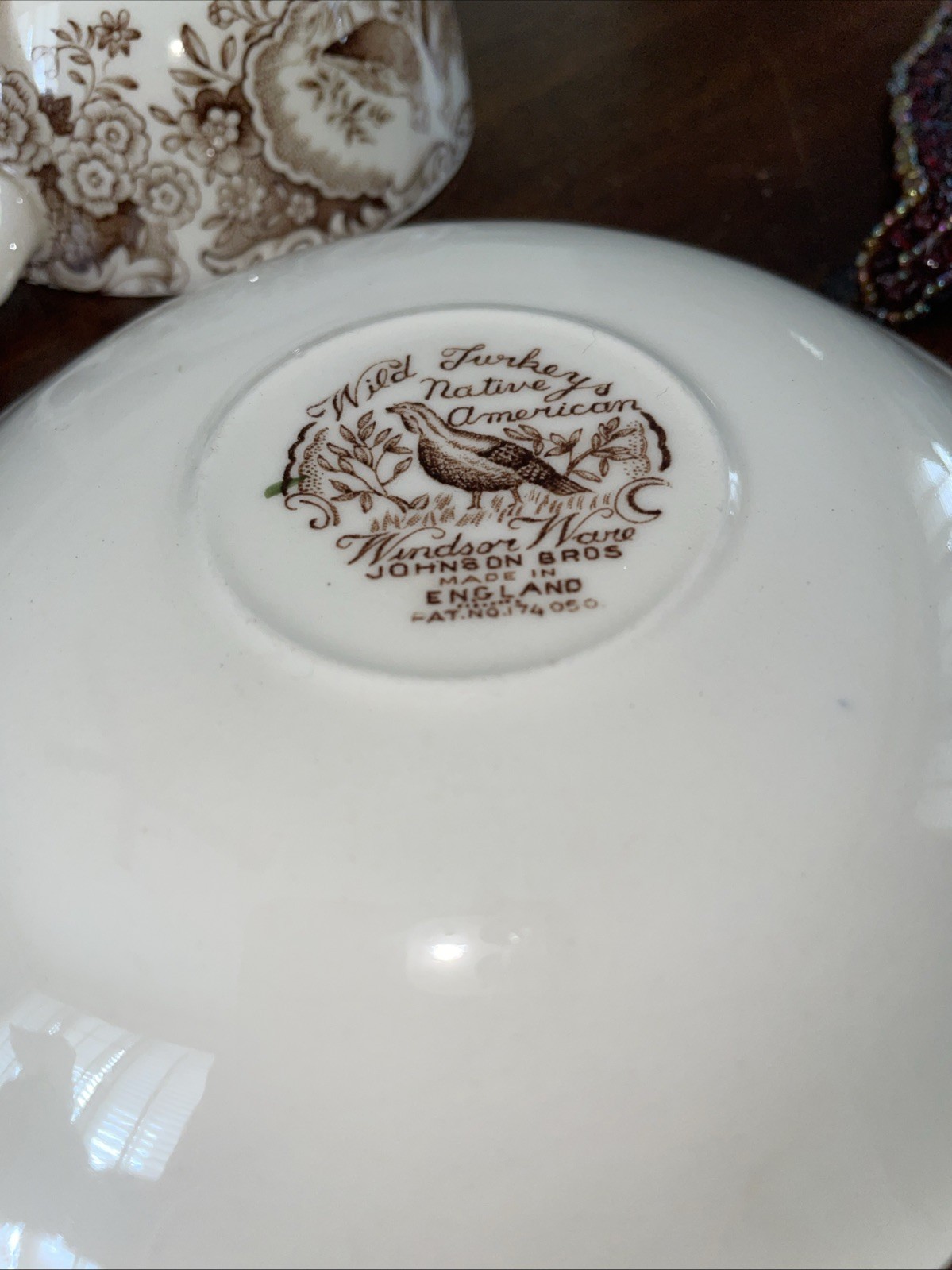 Johnson Brothers Wild Turkeys Native American Windsor Ware Teacup and Saucer