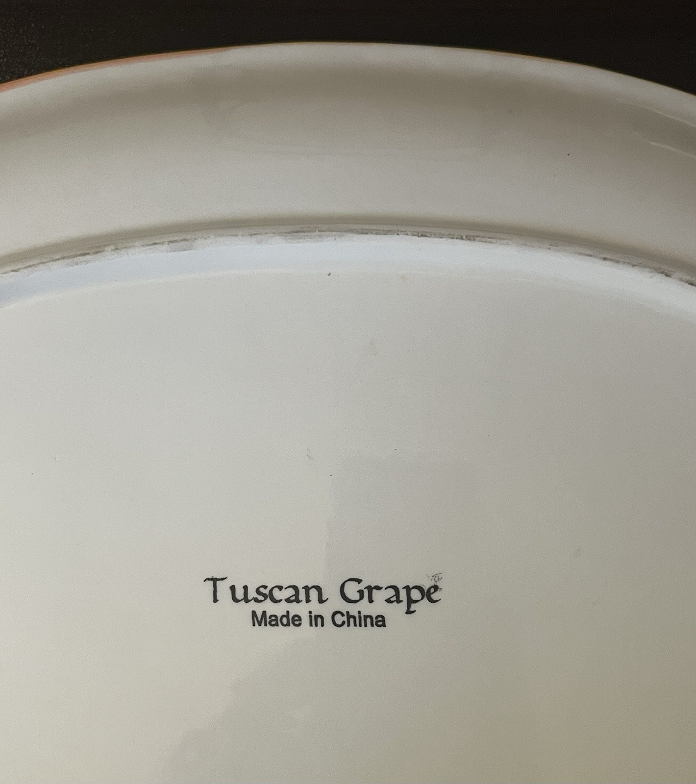 Oval Ceramic Tuscan Grapes Platter Serving Tray 14.5” Glossy Glaze