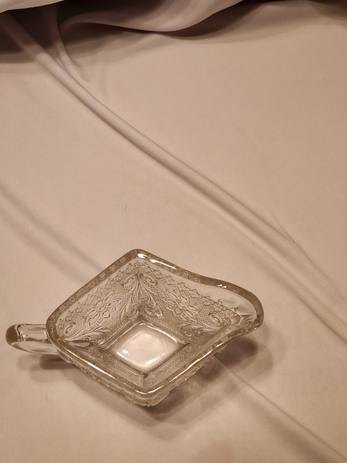 Vintage Indiana Glass Creamer. Tiara Pattern Diamond Shape Creamer/Sauce Boat