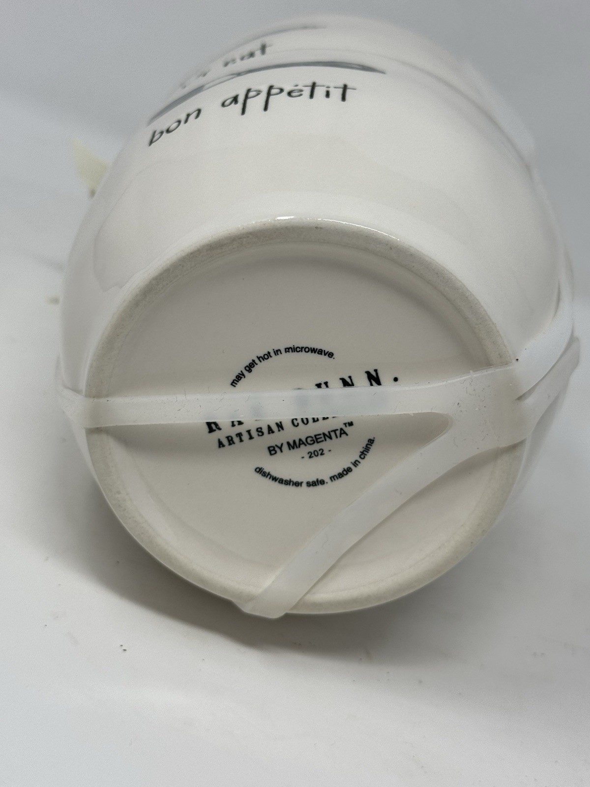 Rae Dunn “LET’S EAT” & ”Bon Appetit” Cereal / Soup Bowl 4.5” Ceramic – LOT of 2