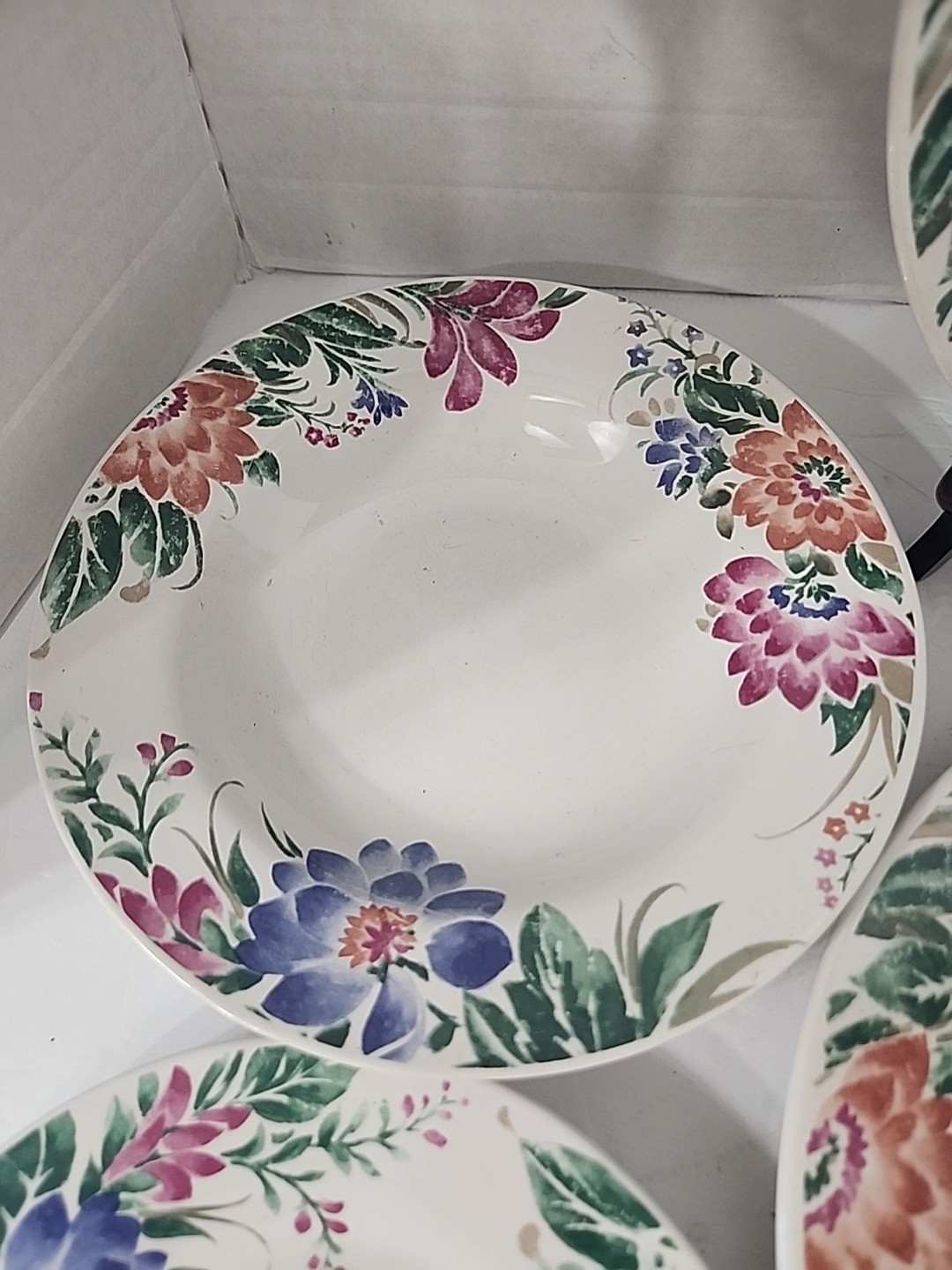 Set Of 6 Farberware Theresa #458 China Plate Salad Bowl Set Vintage