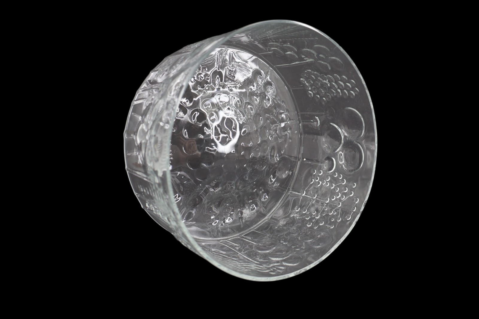 Oiva Toikka Flora Clear Glass Bowl for Iittala Nuutajärvi Finland 1960’s 7.5″
